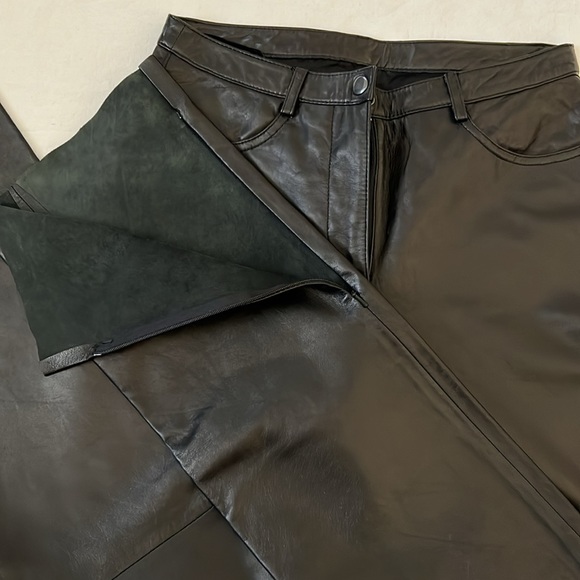 Bebe Genuine Leather Lamb Disco Biker Black Pants - Picture 9 of 10